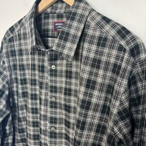 UNTUCKit Shirt Men's XL Devitt WF Green Black Gray Plaid Long Sleeve Button Up